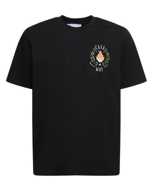 Casablancabrand Black Lvr Exclusive Casa Way Cotton T-Shirt for men