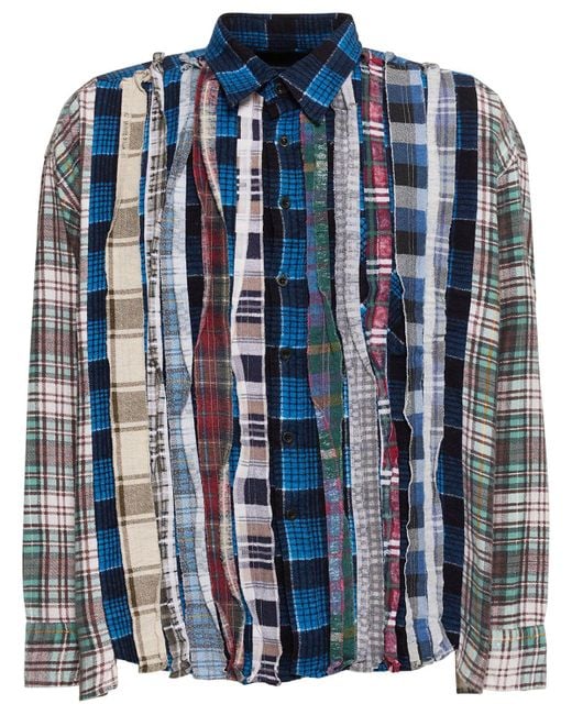 Needles Blue Ribbon Cotton Flannel Shirt for men