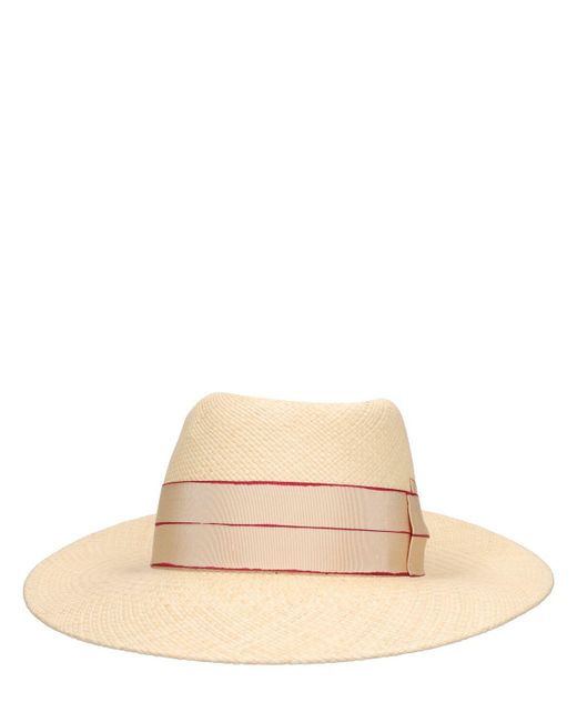 Cappello panama romy in paglia di Borsalino in Natural