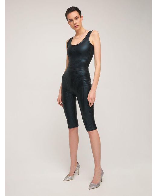Mugler Embossed Shiny Jersey Biker 