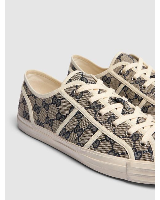 Gucci White Julio Canvas Web Sneakers for men