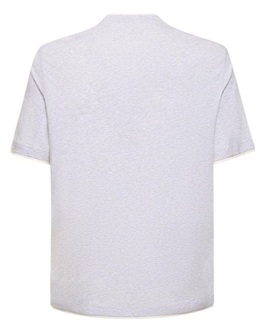 メンズ Brunello Cucinelli レイヤードコットンジャージーtシャツ White