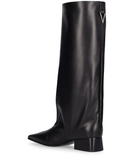 The Attico Black 45Mm Ibiza Leather Tall Boots
