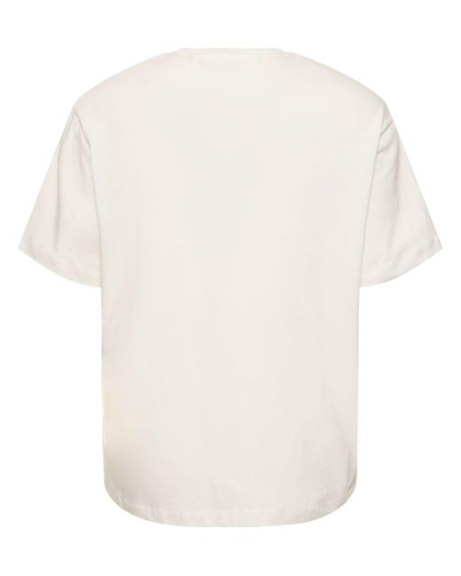 Camiseta oversize de jersey de algodón Ferrari de hombre de color White