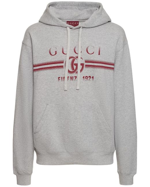 Sweat-shirt en jersey de coton à logo Gucci pour homme en coloris Gray