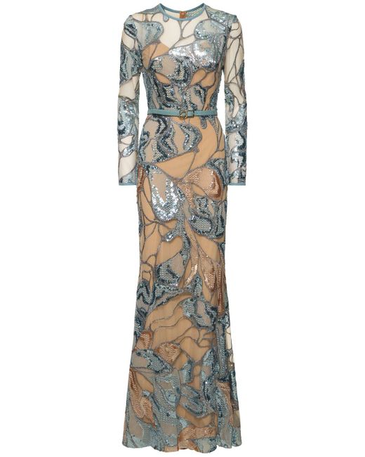 Elie Saab チュールロングドレス Gray