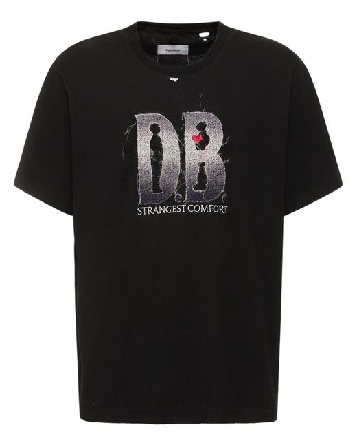 T-shirt db in cotone con logo di Doublet in Black da Uomo
