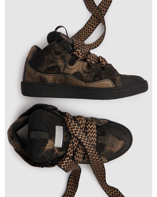 メンズ Lanvin Curb レザースニーカー Brown