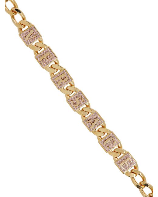 Versace Metallic Tiles Crystal Collar Necklace