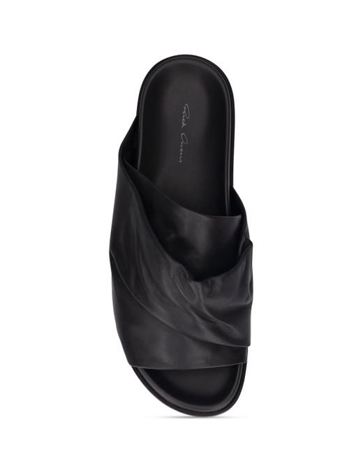 Rick Owens Black Mobious Granola Leather Sandals for men