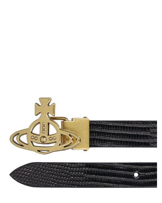 Petite ceinture en cuir avec boucle globe Vivienne Westwood en coloris White