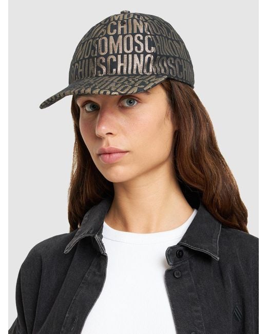 Cappello in nylon jacquard di Moschino in Gray da Uomo