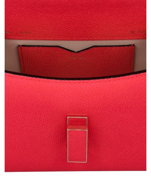 Valextra Red Micro Iside Grained Leather Bag