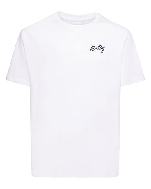 Camiseta de jersey de algodón con logo Bally de hombre de color White