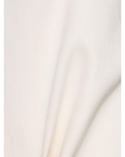 Jupe longue en toile de viscose et lin Ferragamo en coloris White