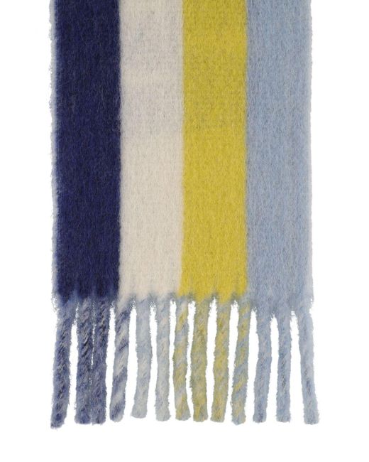 Bufanda de mezcla de lana con logo Marni de hombre de color Blue