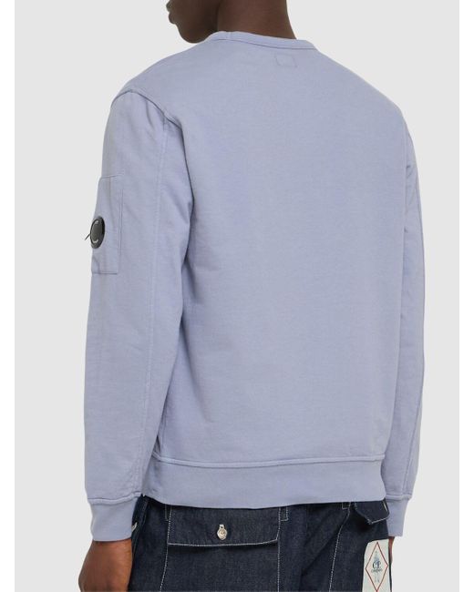 C P Company Herren Light Fleece Crewneck Sweatshirt in Blue für Herren