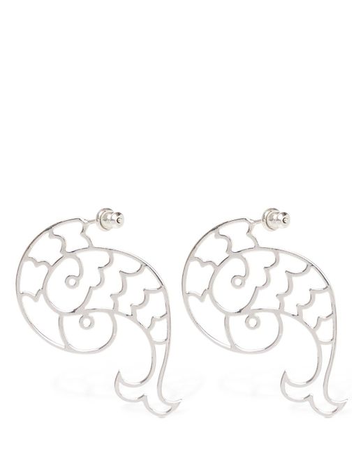 Emilio Pucci White Fish Outline Earrings