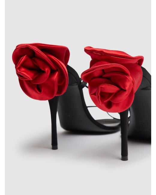 Magda Butrym Red 105mm Satin Flower Sandals