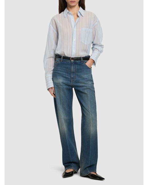 Victoria Beckham Blue Relaxed Faded Straight Jeans