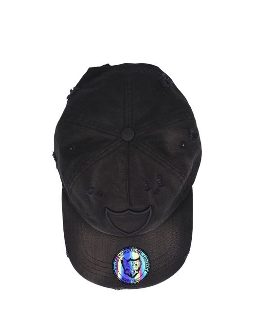 HTC Black Embroidered La Logo Cotton Baseball Cap for men