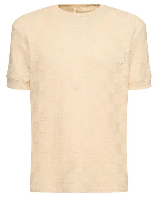 sunflower Natural Gym Linen Blend Jacquard T-shirt for men
