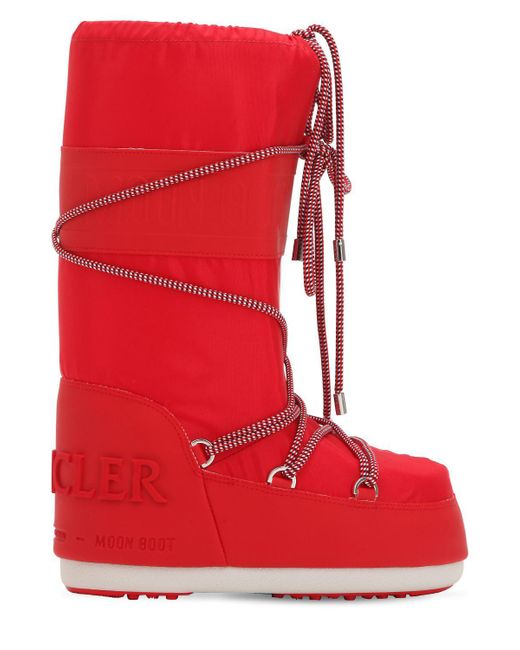 Moncler Red Saturne Moon Boots High