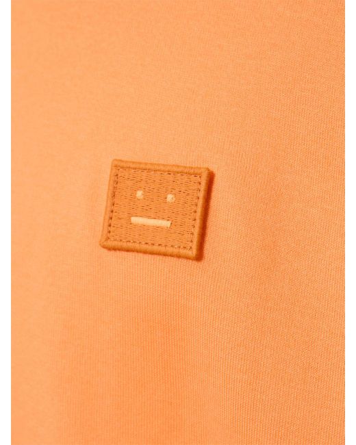 Camiseta de algodón Acne de hombre de color Orange