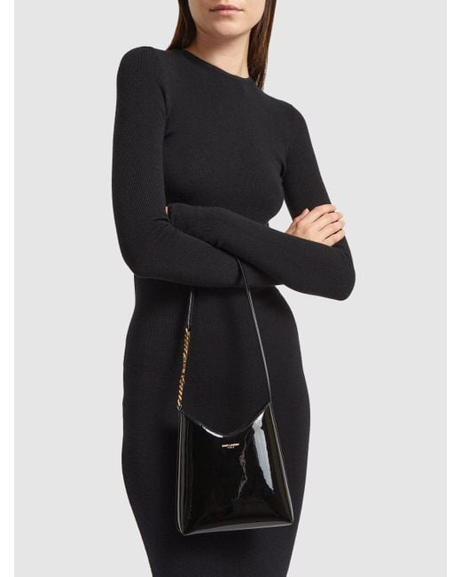 Saint Laurent Black Mini Rendez-Vous Leather Shoulder Bag