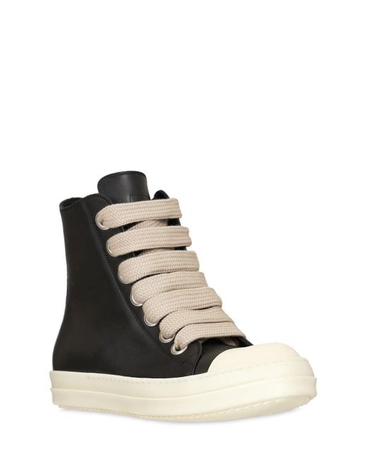Rick Owens, Shoes, Rick Owens Ramones Milk Leather Thick Lace High Top  Sneakers