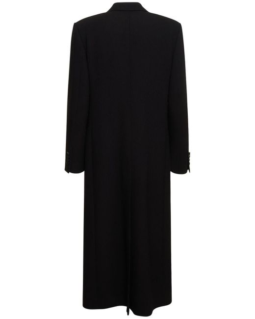 Dolce & Gabbana Zweireihiger Mantel Aus Wollkrepp Mit Stretchanteil in Black für Herren