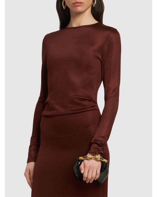 Roberto Cavalli エンボスレザートップハンドルバッグ Black