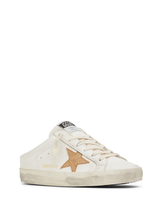 Golden Goose Deluxe Brand White 20mm Super-star Leather Mule Sneakers