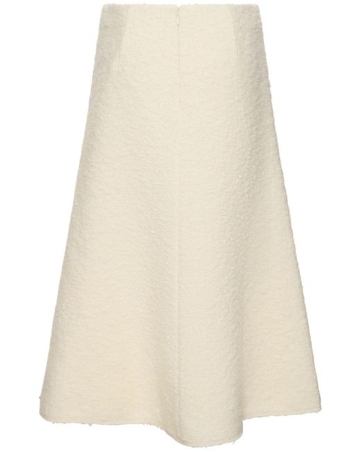 Chloé Natural Boiled Wool Blend Bouclé Midi Skirt