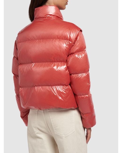 Moncler Red Almo Short Nylon Down Jacket