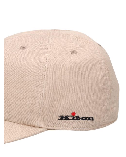 Kiton Baseballkappe Aus Baumwolle Mit Logo in Natural für Herren