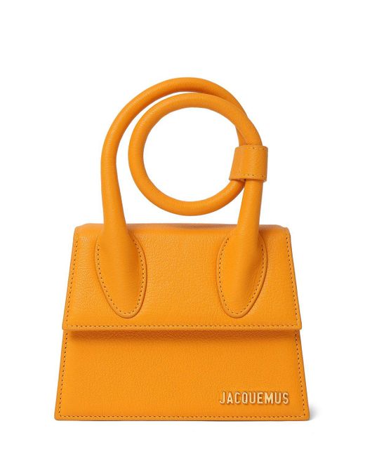 Jacquemus Orange Le Chiquito Noeud Soft Grain Leather Bag