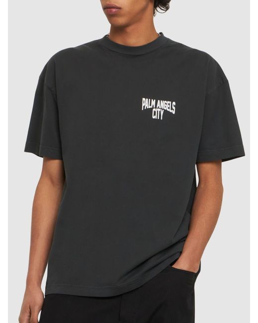 Palm Angels T-shirt Aus Baumwolle Mit Logo in Black für Herren