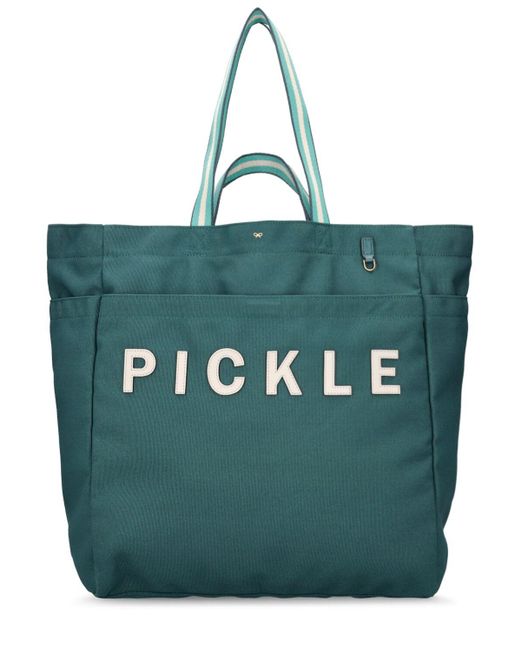 Anya Hindmarch Green Household Pickle Canvas Tote Bag