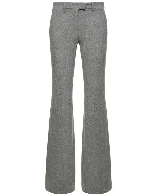 Michael Kors Stretch Wool Flannel Flared Pants in Grey Lyst UK