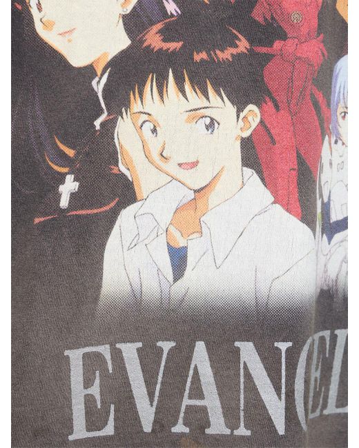 Saint Michael Evangelion X Saint Mx6 T-shirt in Gray for Men Saint Michael Evangelion X Saint Mx6 T-shirt in Gray for Men