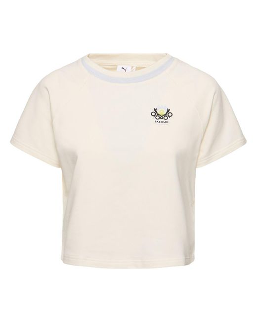 T-shirt cropped palomo baby di PUMA in White