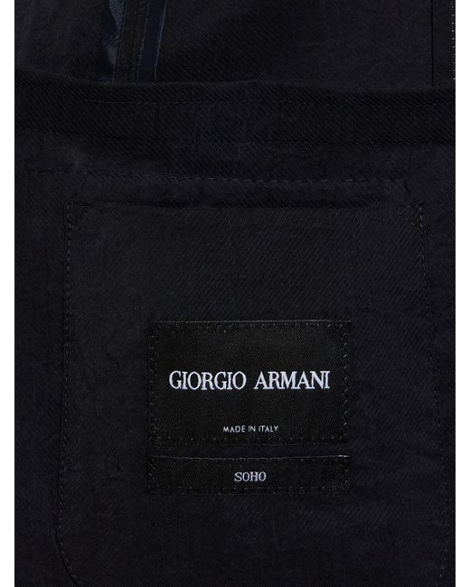 Giorgio Armani Blue Silk Blend Tuxedo Jacket for men