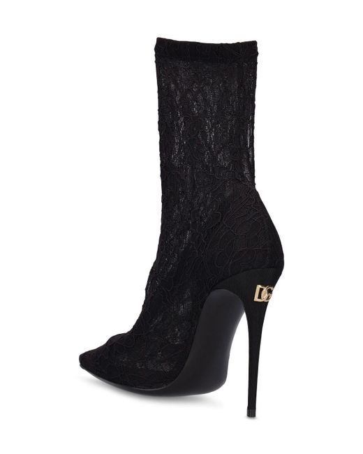 Dolce & Gabbana Black 105Mm Lollo Lace Heels