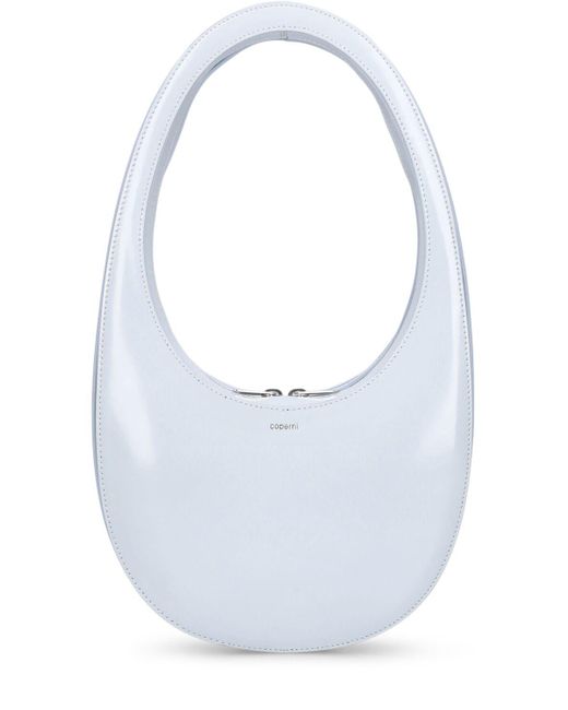 Coperni White Swipe Gloss Leather Shoulder Bag