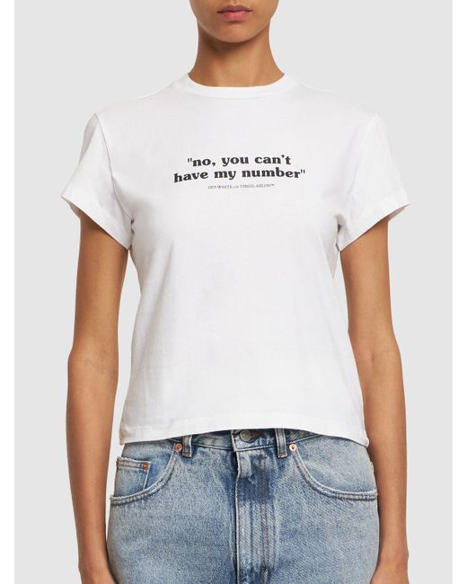 Off-White c/o Virgil Abloh White Quote Number Cotton T-Shirt