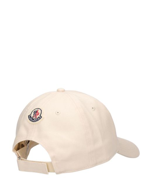 Embroidered logo cotton baseball cap di Moncler in Natural da Uomo