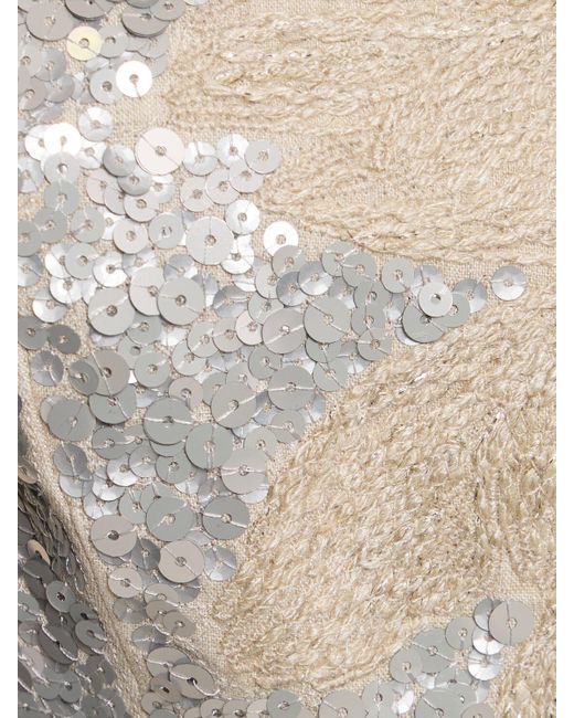 Crop top in lino di Brunello Cucinelli in White