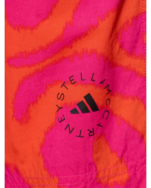 Adidas By Stella McCartney Red Trainingshose Aus Technostoff Mit Druck