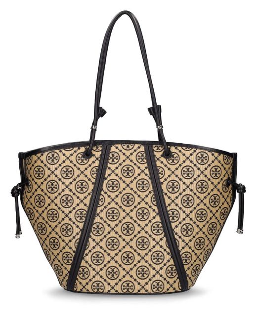 Tory Burch Spaghetti Strap Canvas Tote Bag in Black Lyst UK